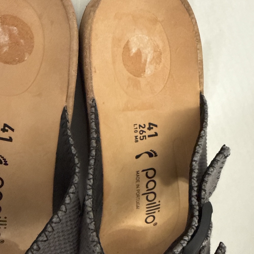 New Birkenstock Gabriela Papillio Platform Sandal Sz 41 Gray Anthracite Canvas - Picture 14 of 14